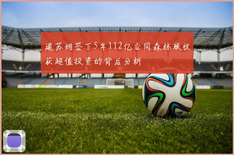 道苏姆签下5年112亿合同森林狼收获超值投资的背后分析